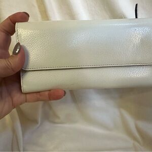 Elegant White Leather Clutch